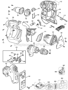 Part Location Diagram of HPB12 Black and Decker Battery Pack 12 Volt